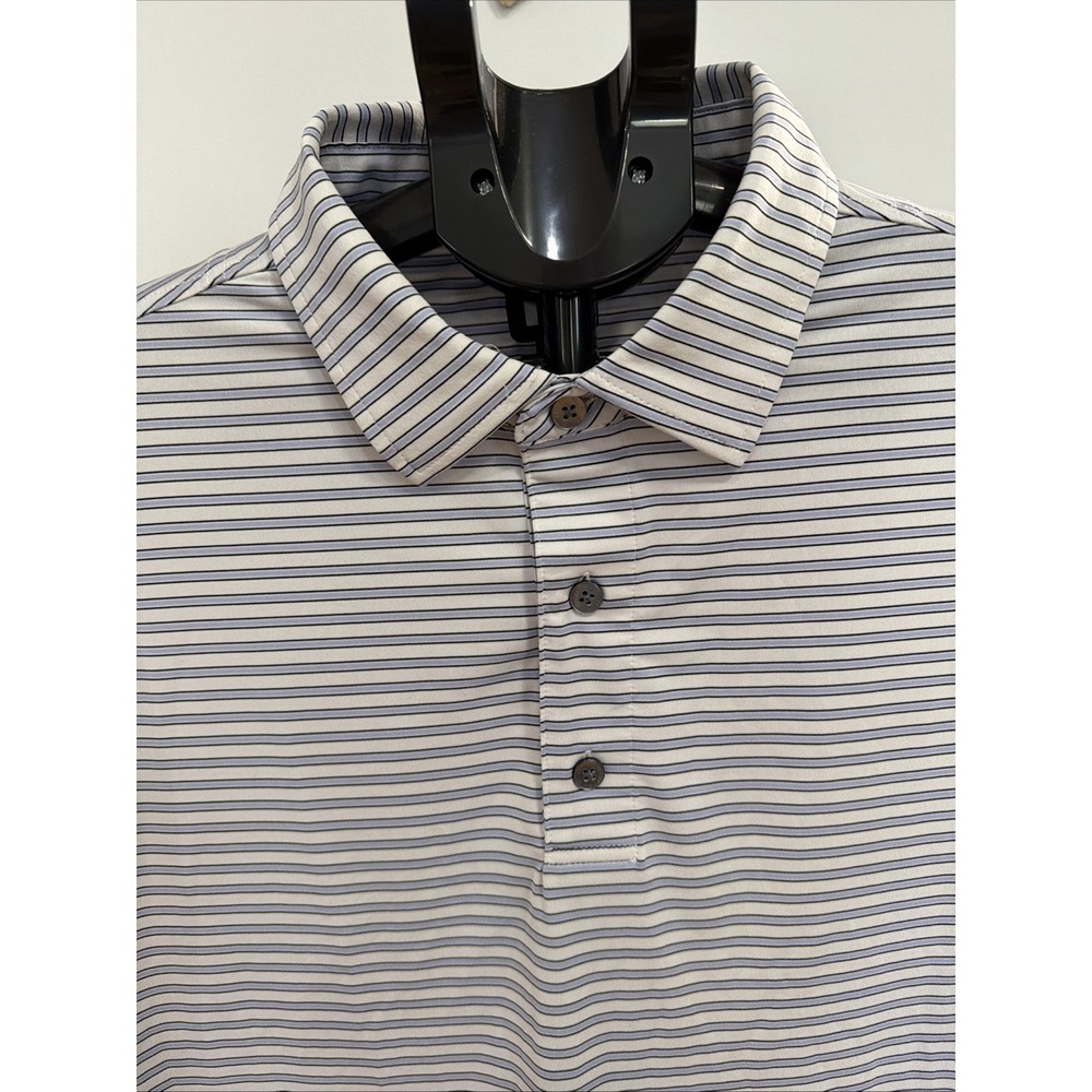FootJoy FJ‎ Polo Shirt Mens Size XL Blue Stripes Golf Stretch Performance
